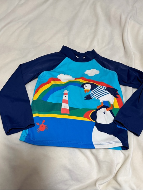 Baby Boden Other - Mini Boden Kids Navy & Bright Blue Puffin Rash Guard Swim Top Boys 2-3